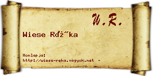 Wiese Réka névjegykártya
