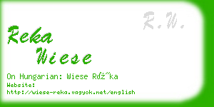 reka wiese business card